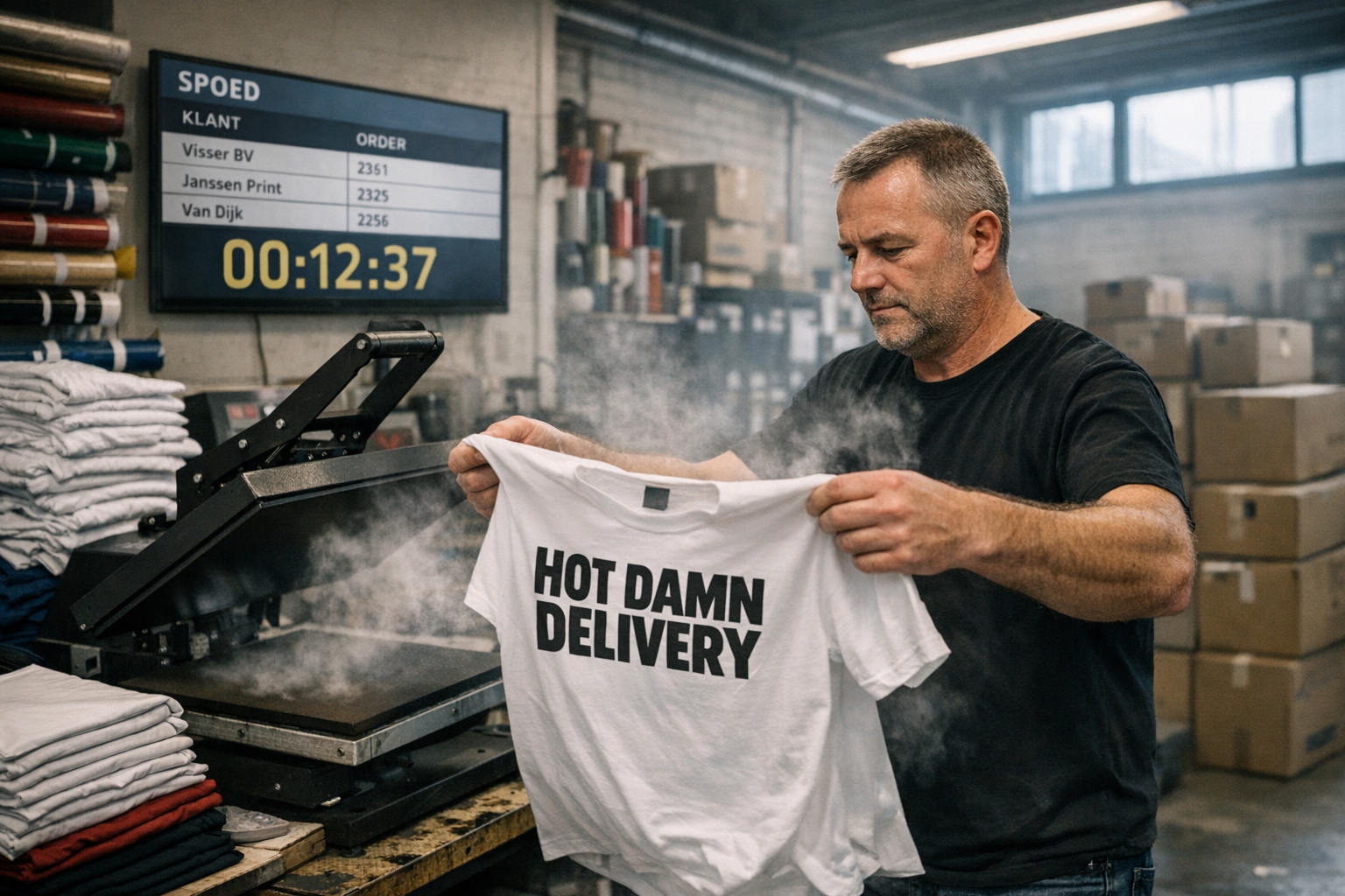 Snel shirt bedrukken met spoedlevering